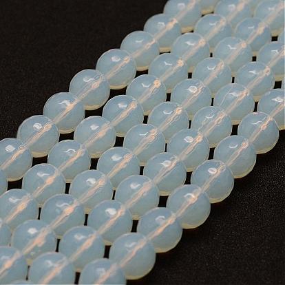 Opalite Bead Strands, Round, Faceted