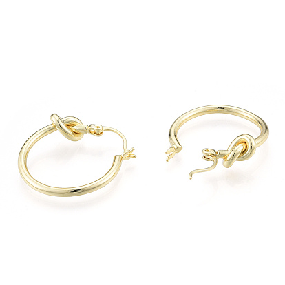 Латунные серьги-кольца с узлом для женщин, без никеля 
