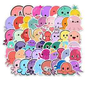 Adhesive Sticker Labels, for Suitcase, Skateboard, Refrigerator, Helmet, Mobile Phone Shell, Octopus