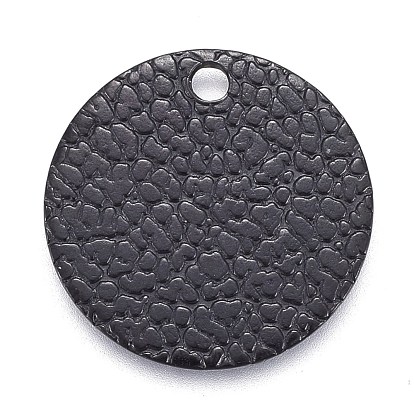 Ion Plating(IP) 304 Stainless Steel Charms, Textured, Laser Cut, Flat Round