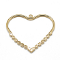 Brass Cubic Zirconia Pendants, Heart, Clear, Real 18K Gold Plated