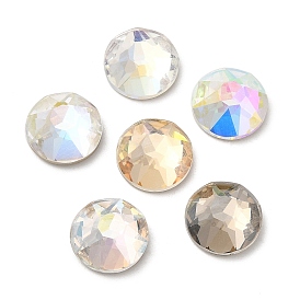 K5 Glass Rhinestone Cabochons, Flat Back & Back Plated, Faceted, Half Round