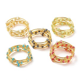 Bling Glass Beaded Wrap Bracelet, Layered Wrap Bracelet for Women, Golden