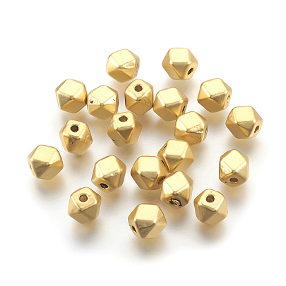 Brass Beads, Long-Lasting Plated, Lead Free & Cadmium Free & Nickel Free, Polygon, Matte Style