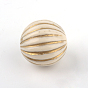 Round Plating Acrylic Beads, Golden Metal Enlaced, 9.5x10mm, Hole: 2mm, about 904pcs/500g