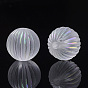 Transparent Corrugated Melon Acrylic Beads, AB Color Plated, Round
