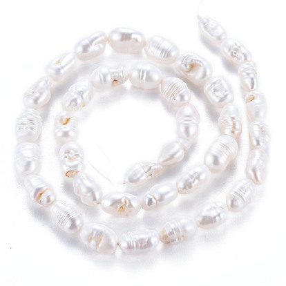 Natural Keshi Pearl Beads Strands, Cultured Freshwater Pearl, Rice