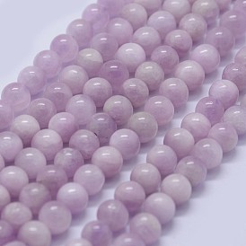 Kunzite naturelles brins de perles, perles de spodumène, grade de aaa, ronde