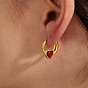 Boucles d'oreilles créoles en acier inoxydable pour femme, cœur
