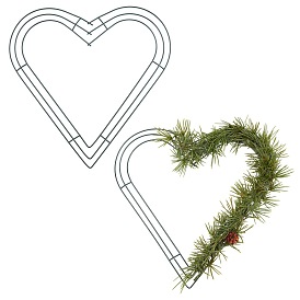 Cadre de couronne de fer gorgecraft, pour les fournitures de décoration de Noël, cœur