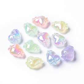 Transparent Acrylic Beads, Glitter Beads, Luminous, Heart