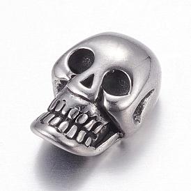 304 Stainless Steel Beads, Skull