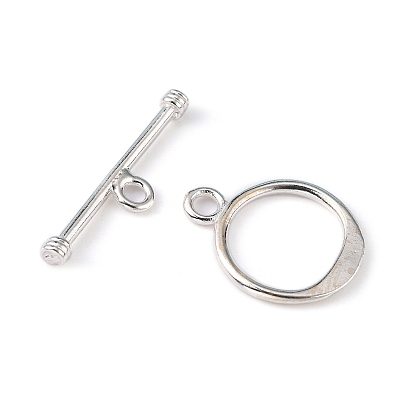 925 застежка-молния из серебристого серебра, Кольцо: 16x12 mm, бар: 21x6 mm, отверстие : 2 мм