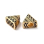 Rack Plating Brass European Beads, Large Hole Beads, Long-Lasting Plated, Matte Style, Triangle
