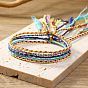 5 pcs 5 couleurs ensemble de bracelets en cordon tressé en coton, bracelets empilables tribaux ethniques bohème réglables pour femmes