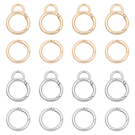 Pandahall elite 16 pcs 4 anneau de porte à ressort en alliage de style, porte-clés cercle, pour la décoration d'ornements de sac à main