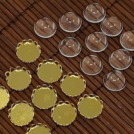 12mm cubierta cabujón de cristal transparente en forma de cúpula para la foto de DIY que hace plana redonda de bronce cabujón, cabochon ajustes: 13 mm, Bandeja: 12 mm