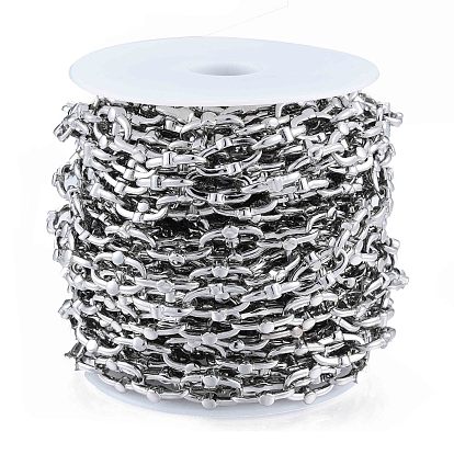 Alloy Oval Link Chains, with Spool, Cadmium Free & Nickel Free & Lead Free, Unwelded