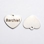 Stainless Steel Heart Pendants, Inspirational Message Pendants, with Word, 21x24x1mm, Hole: 2mm