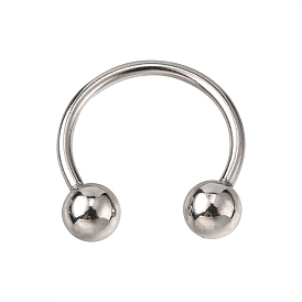 316l haltère circulaire/fer à cheval en acier inoxydable chirurgical avec boule ronde, anneaux de septum nasal, boucles d'oreilles cartilage