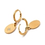 Boucles d'oreilles créoles ovales en strass cristal avec étoile, 304 bijoux en acier inoxydable pour femmes