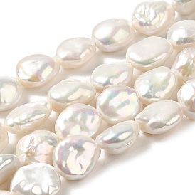 Natural Baroque Pearl Keshi Pearl Beads Strands, Cultured Freshwater Pearl, Nuggets Button, Grade 3A+