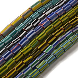 Abalorios de colores vario hechos a mano, columna con rayas