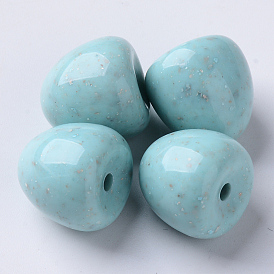 Opaque Acrylic Beads, Half Drilled, Half Oval