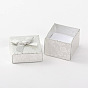 Valentines Day Presents Packages Square Cardboard Ring Boxes, with Bowknot Outside and Sponge Inside