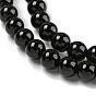 Natural Black Onyx Round Bead Strands, Dyed