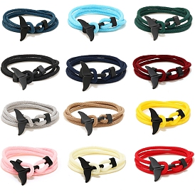 Cotton Cord Bracelets, with Alloy Finding