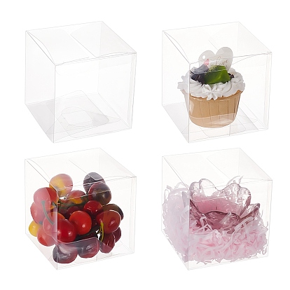 Emballage cadeau en plastique transparent pour animaux de compagnie, cartons pliants imperméables, cube