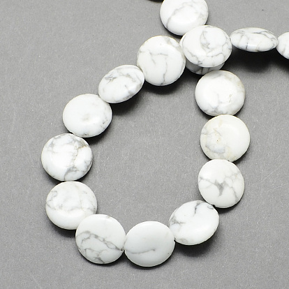 Perles de pierre gemme ronde et plate howlite naturelle de pierre brins