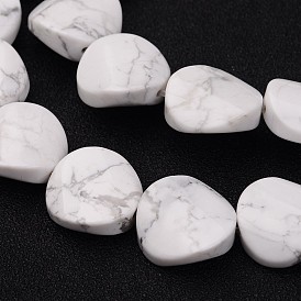Hebras de perlas naturales Howlite, torcer redonda, 16x6 mm, agujero: 1 mm, sobre 24 unidades / cadena, 15.4 pulgada