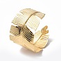 304 Stainless Steel Feather Open Cuff Bangle for Women