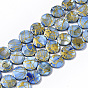 Drawbench Freshwater Shell Beads Strands, Dyed, Flat Round