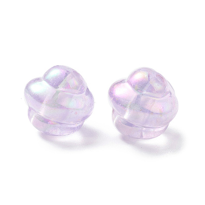 Perles acryliques irisées arc-en-ciel transparentes lumineuses, brillent dans le noir, perles en spirale