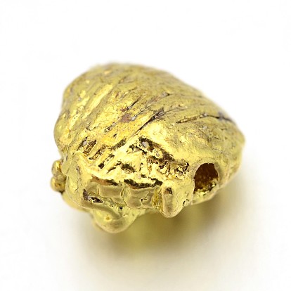 Perles de tête alliage de lion de style tibétain, 12x13x9.5mm, Trou: 2mm