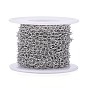 304 Stainless Steel Rolo Chains, Belcher Chains, Soldered, with Spool