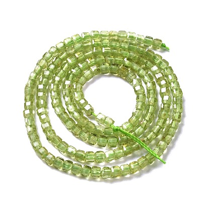 Natural Peridot Beads Strands, Faceted, Cube