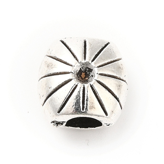 Configuración de abalorios de acero de estilo tibetano, abalorios de grande agujero, oval