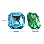 Imitation Taiwan Acrylic Rhinestone Cabochons, Pointed Back & Faceted, Square