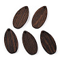 Natural Wenge Wood Pendants, Undyed, Teardrop Charms