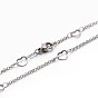 304 Stailess Steel Chain Necklaces, with Lobster Claw Clasps, 17.7 inch(45cm)