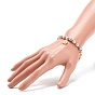 Bracelet extensible en perles de verre avec breloque marguerite en alliage d'émail pour femme