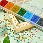 1400Pcs 7 Colors Glass Seed Beads, Transparent, Round, 8/0