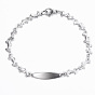 304 Stainless Steel ID Bracelets, with Lobster Claw Clasps, Dolphin