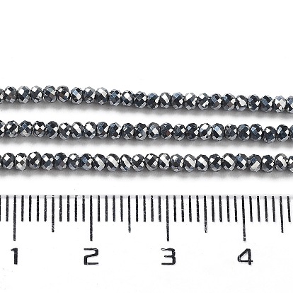 Brins de perles en pierre térahertz naturelle, facette, rondelle