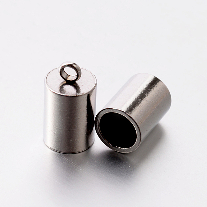201 Stainless Steel Cord Ends, End Caps, 12x8mm, Hole: 2.5mm, 7mm inner diameter