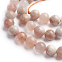 Sunstone naturelle perles brins, ronde